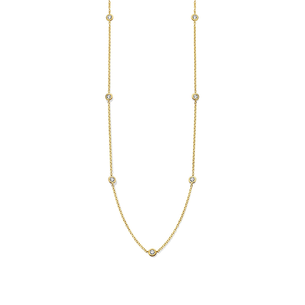 Yellow gold necklace with diamonds