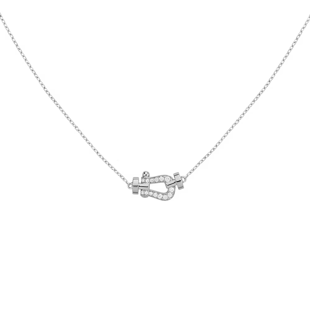 Force 10 Small Necklace in White Gold with Diamonds