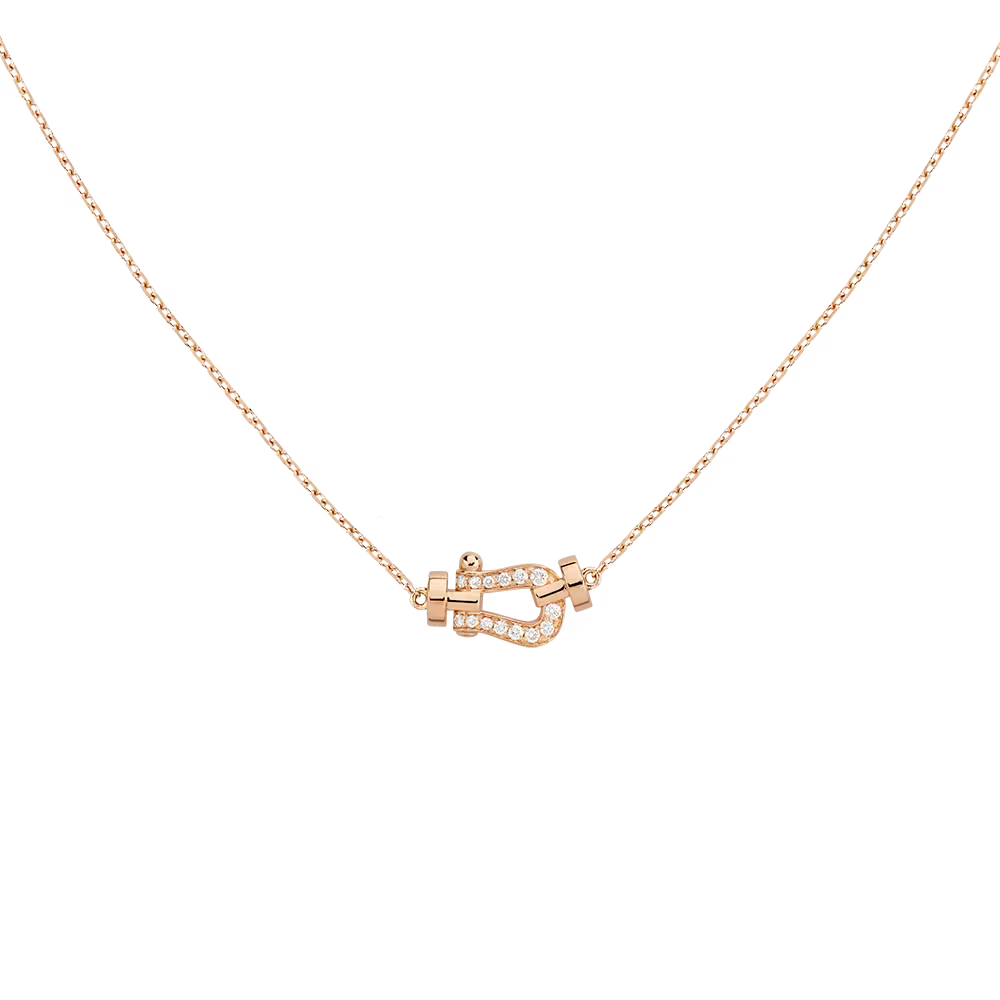 Force 10 Necklace small in pink gold with diamonds