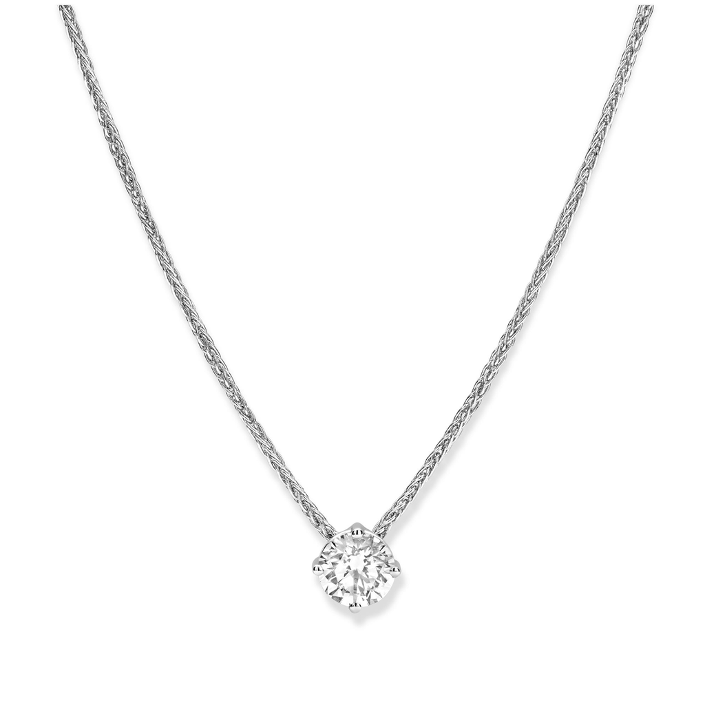 Whitegold solitaire pendant with diamond