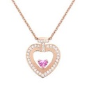Pretty Woman Necklace in Pink Gold with Pink Sapphire and Diamonds