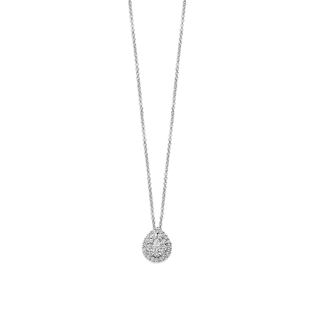 Whitegold pendant with diamonds