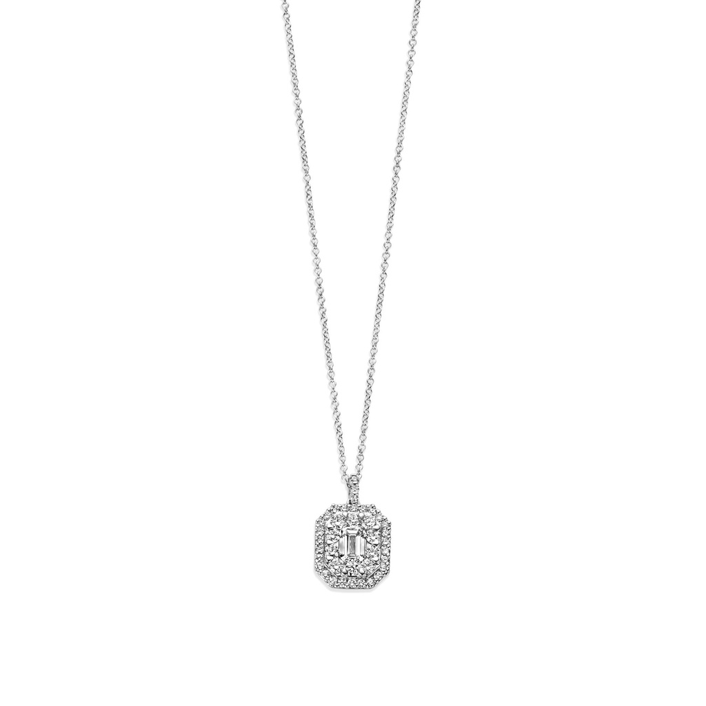 Whitegold pendant with diamonds