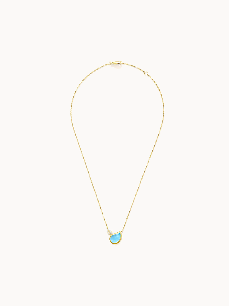 Necklace SIGNATURE 2 Drops Swiss Topaz / Diamond Pavé Swiss Topaz and Diamond Pavé