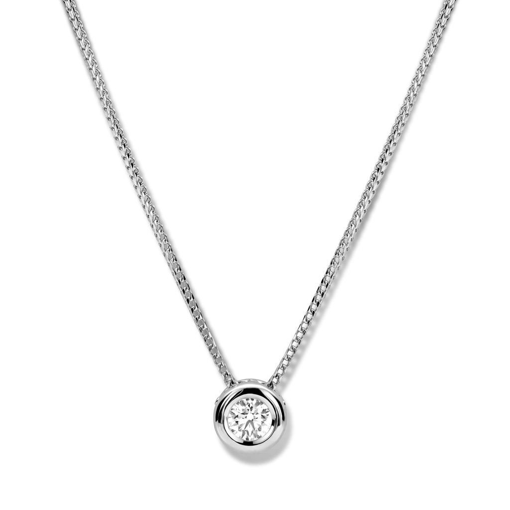 Whitegold pendant with diamond