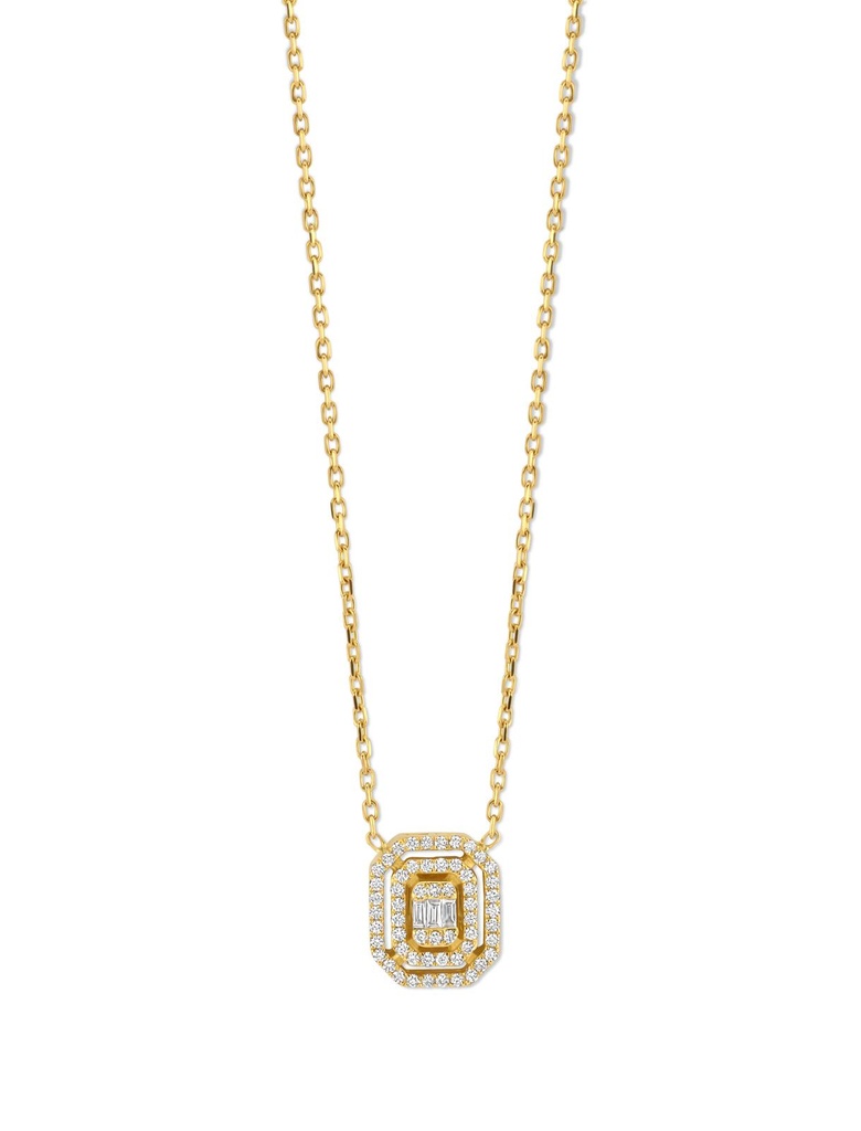 Yellow gold pendant with diamonds