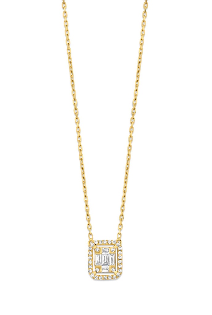 Yellow gold pendant with diamonds