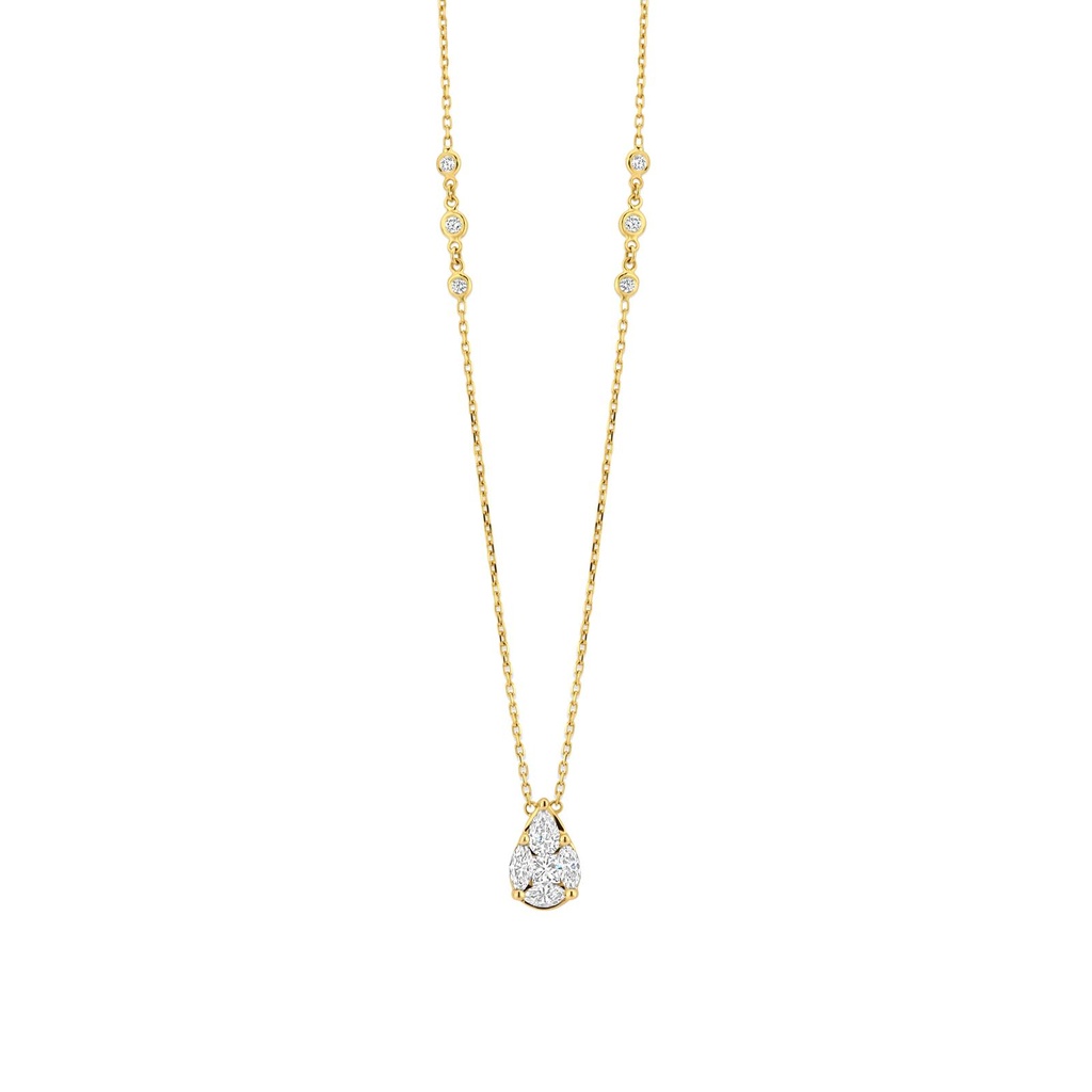 Yellow gold pendant with diamonds