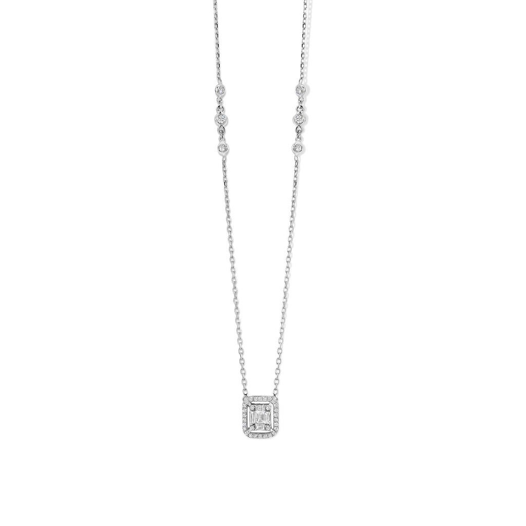 Whitegold pendant with diamonds
