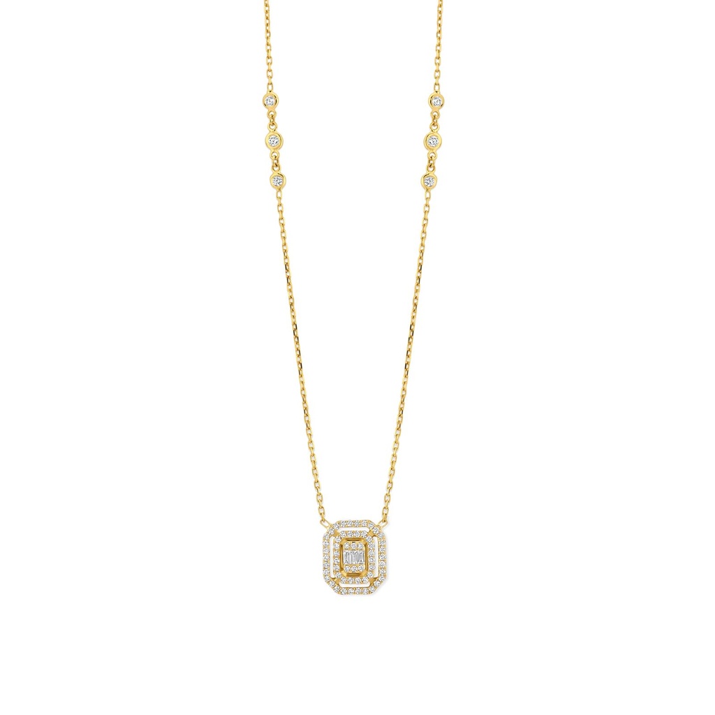 Yellow gold pendant with diamonds