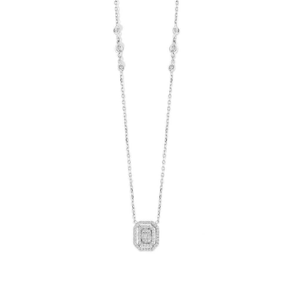 Whitegold pendant with diamonds