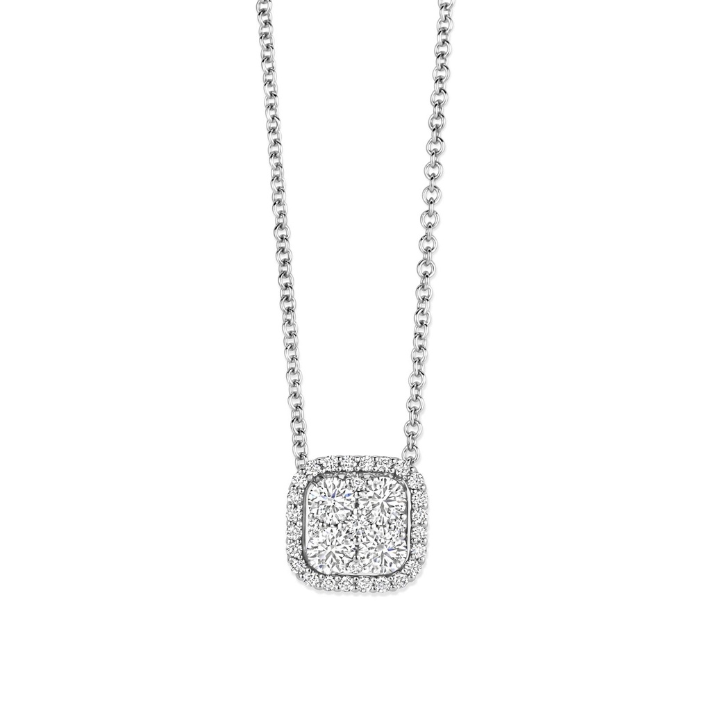 Whitegold pendant with diamonds