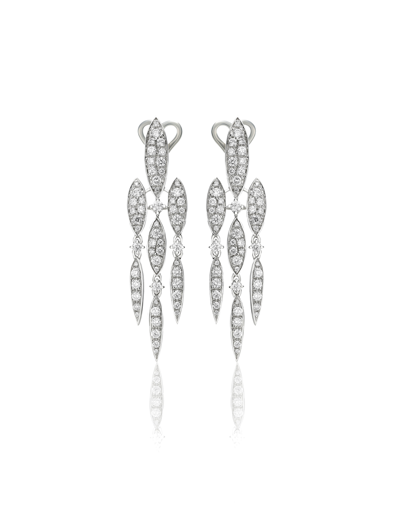 earrings in white gold set full diamonds