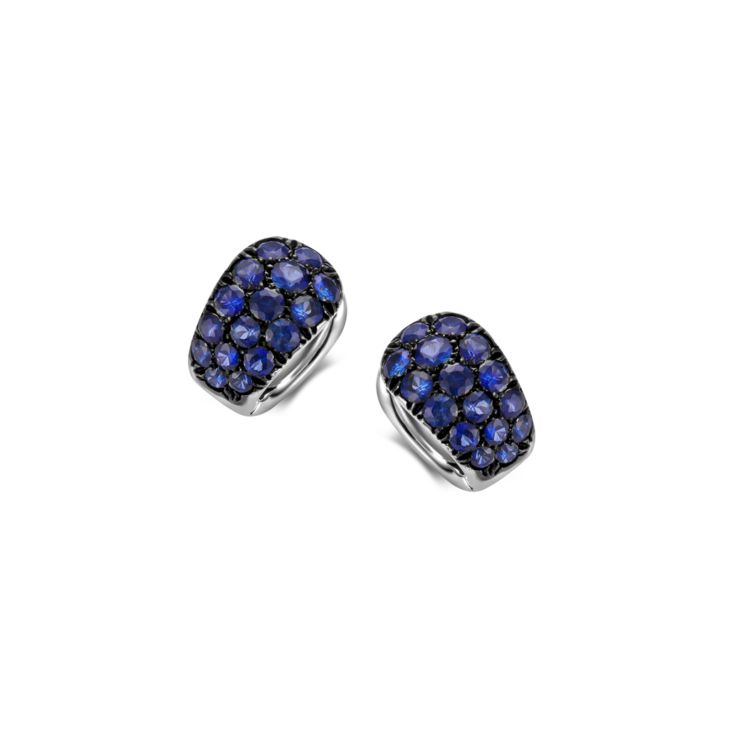 Creoles with blue sapphire