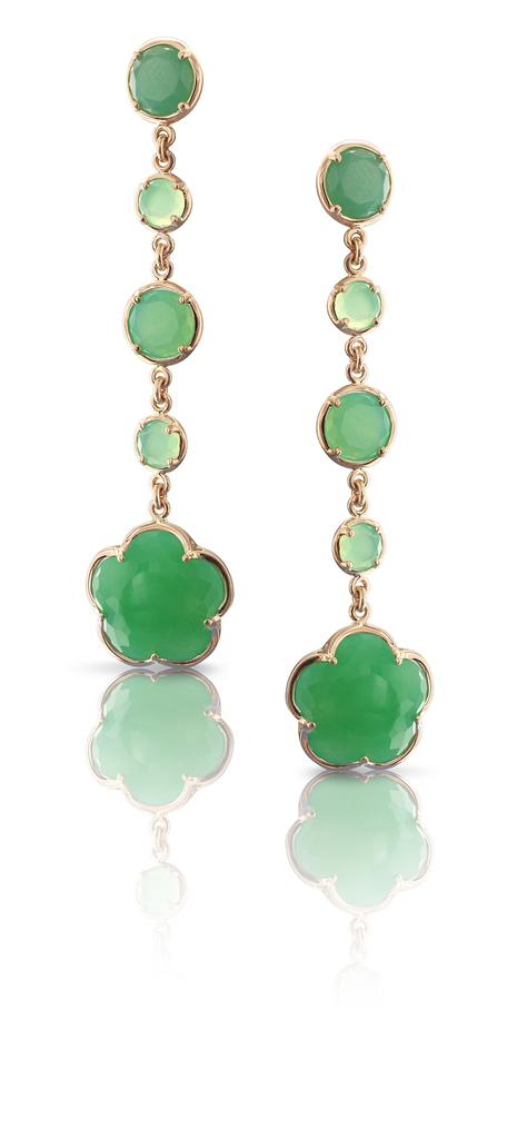 Pink gold Bon Ton earrings with cysophrase