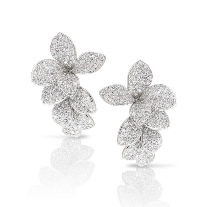 Stella in Fiore Earrings in White Gold with Diamonds