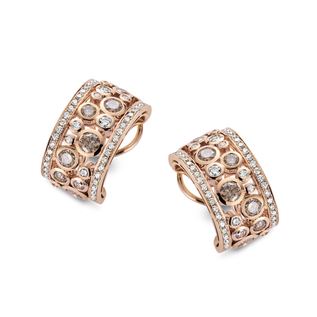 Earrings with champagne diamonds
