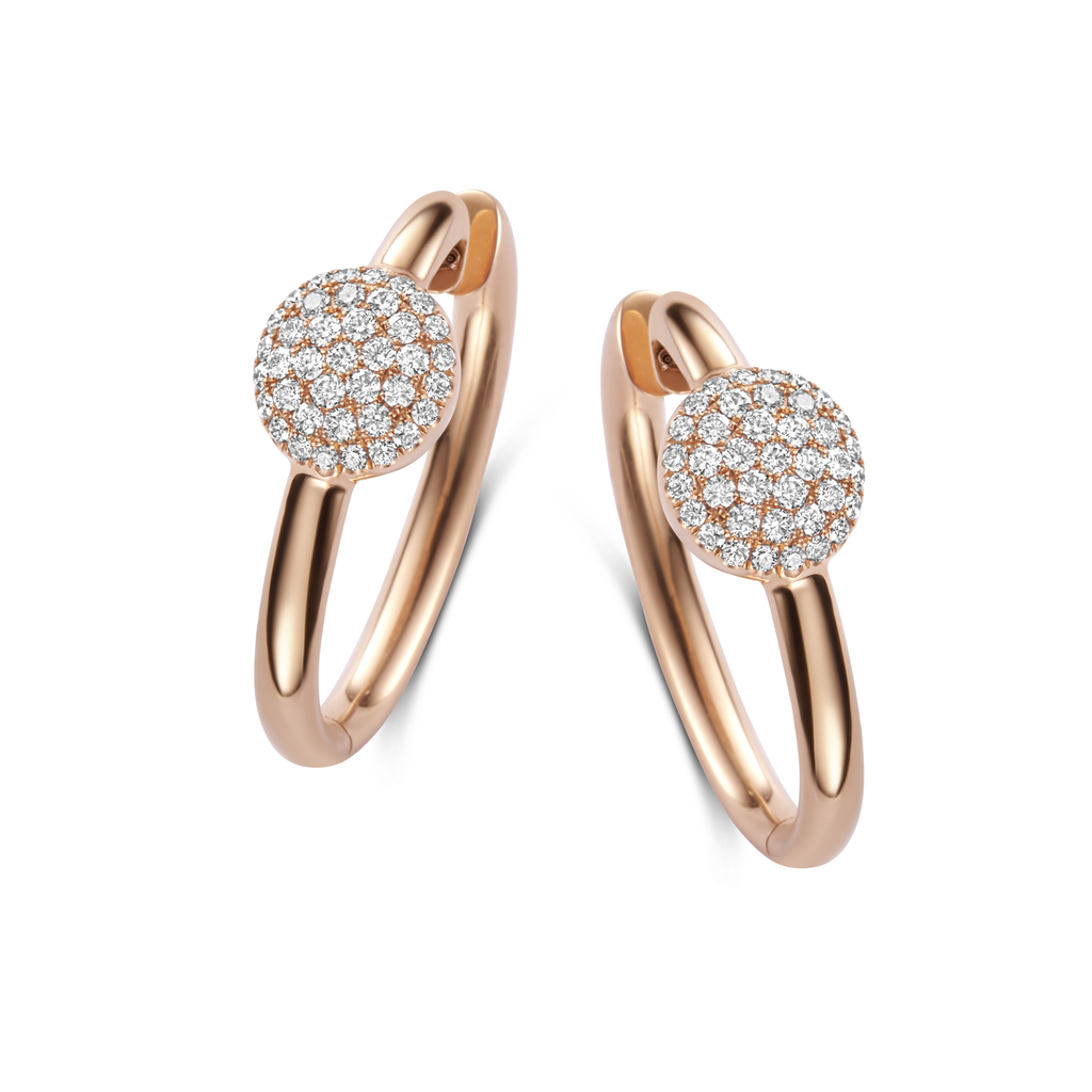 Pink Gold Earrings with Diamonds