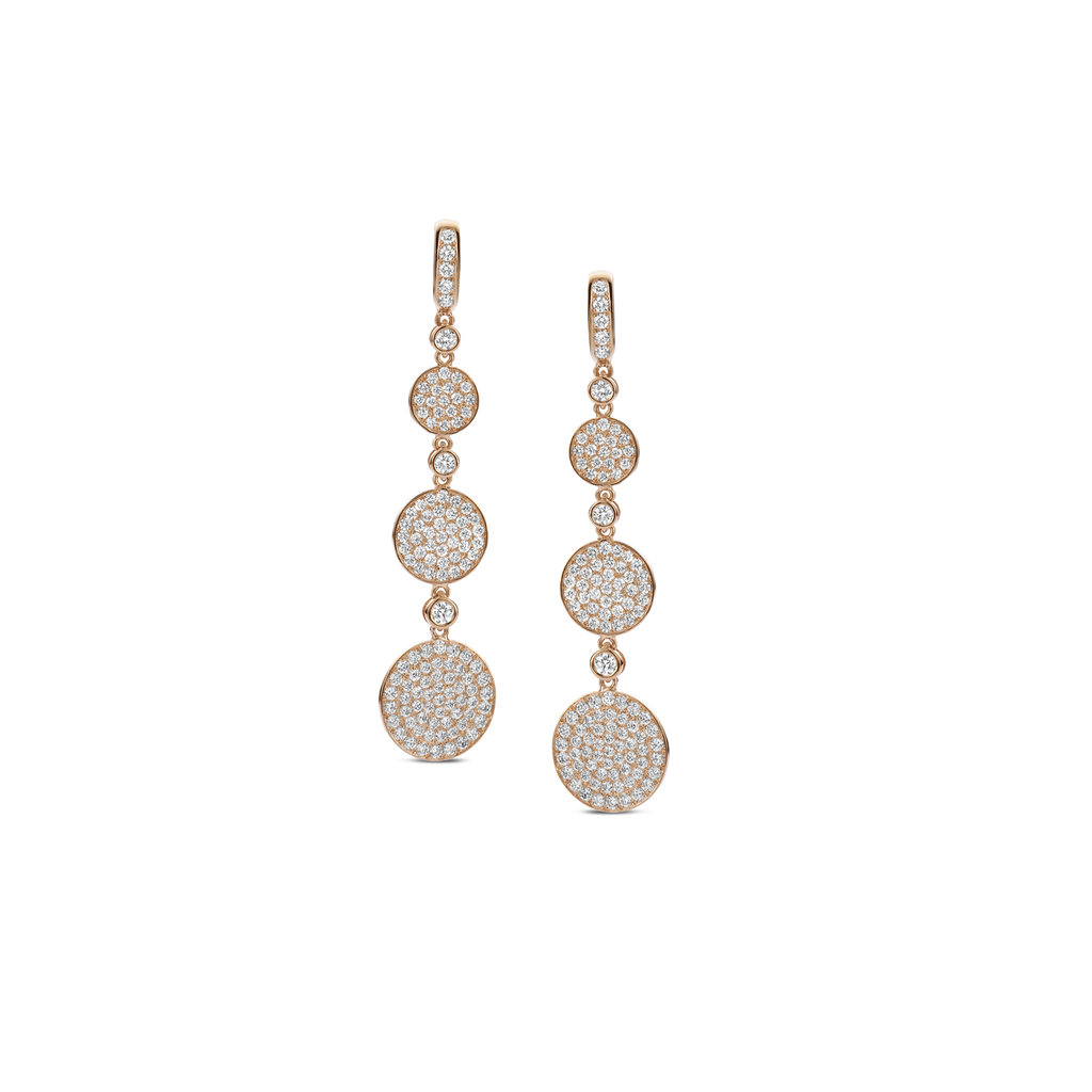 Pink Gold Earrings with Diamonds