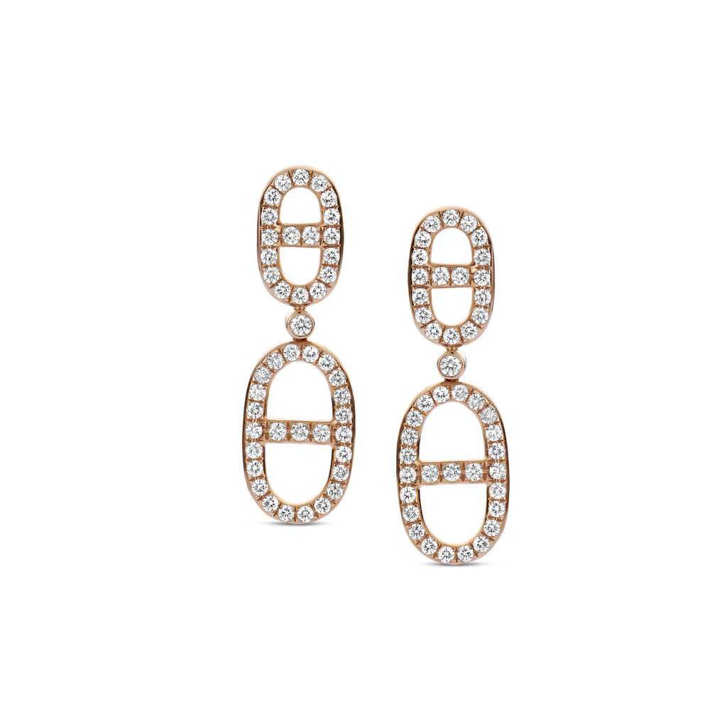 Pink Gold Earrings with Diamonds