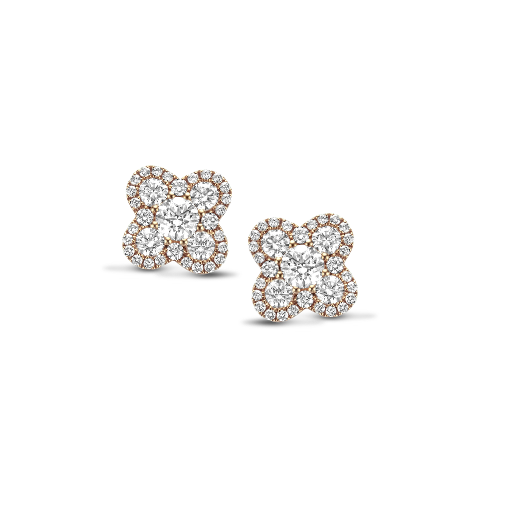 Pink Gold Earrings with Diamonds