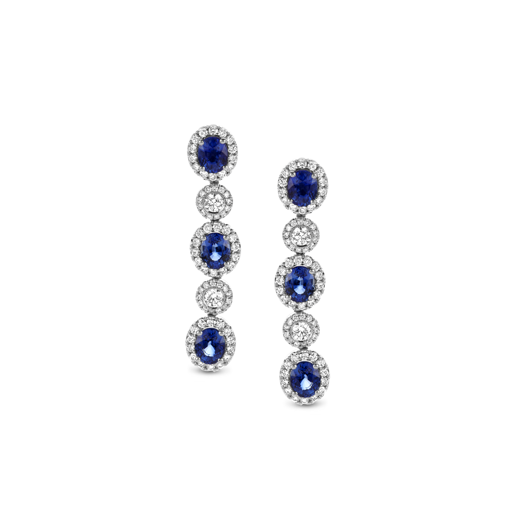 Earrings with sapphire and diamonds