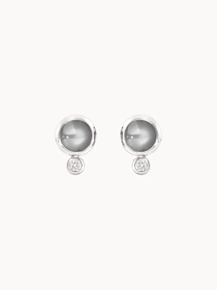 BOUTON earrings grey Moonstone