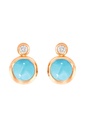 Earrings Bouton Turquoise / Classic red gold