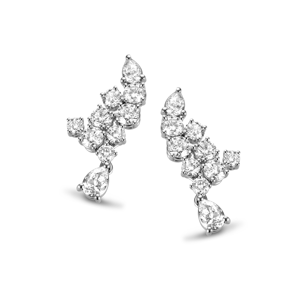 Earrings White Gold set with Diamonds