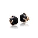Petit Joli Stud Earrings in Pink Gold with Onyx, White and Champagne Diamonds