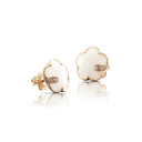 Petit Joli Stud Earrings in Pink Gold with White Agate, White and Champagne Diamonds