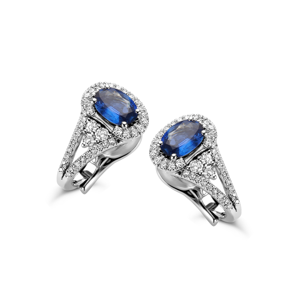 Diamond and sapphire earrings