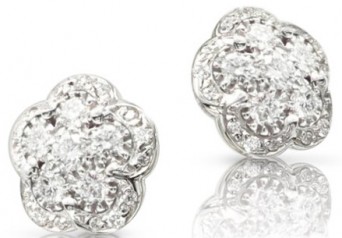 Figlia dei Fiori Stud Earrings in White Gold with Diamonds