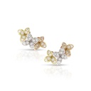 Tricolor Ama Earrings  with White and Champagne Diamonds