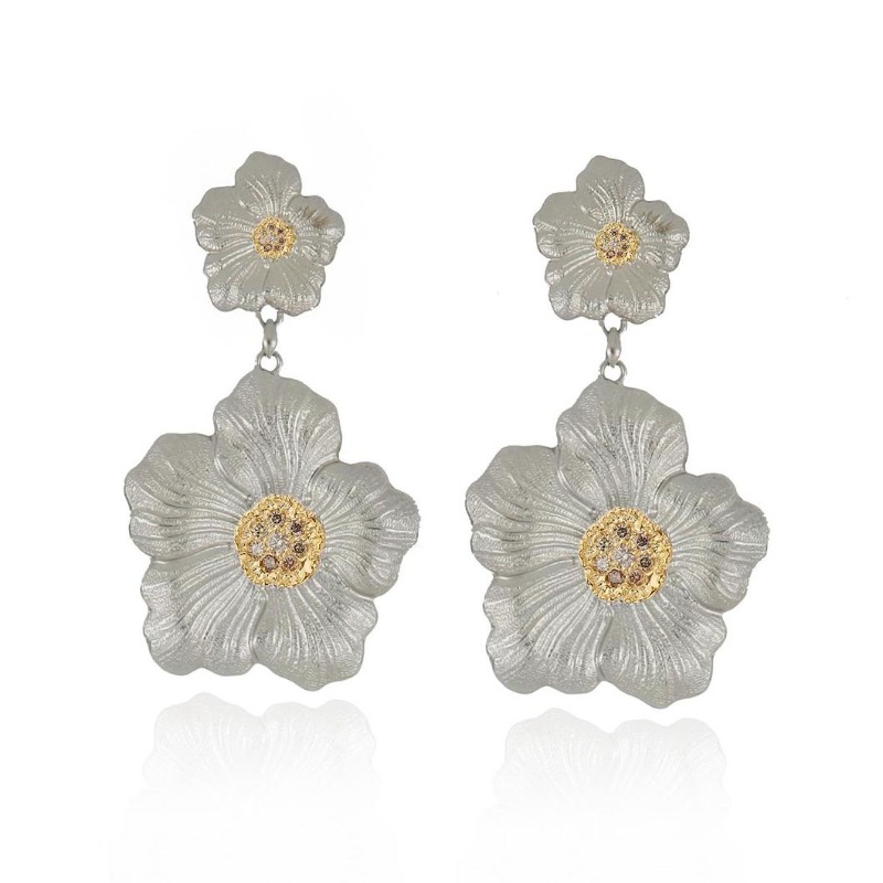 Gardenia Pendant Earrings Large
