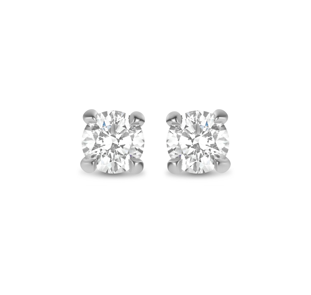 White gold studs with brilliant cut diamonds