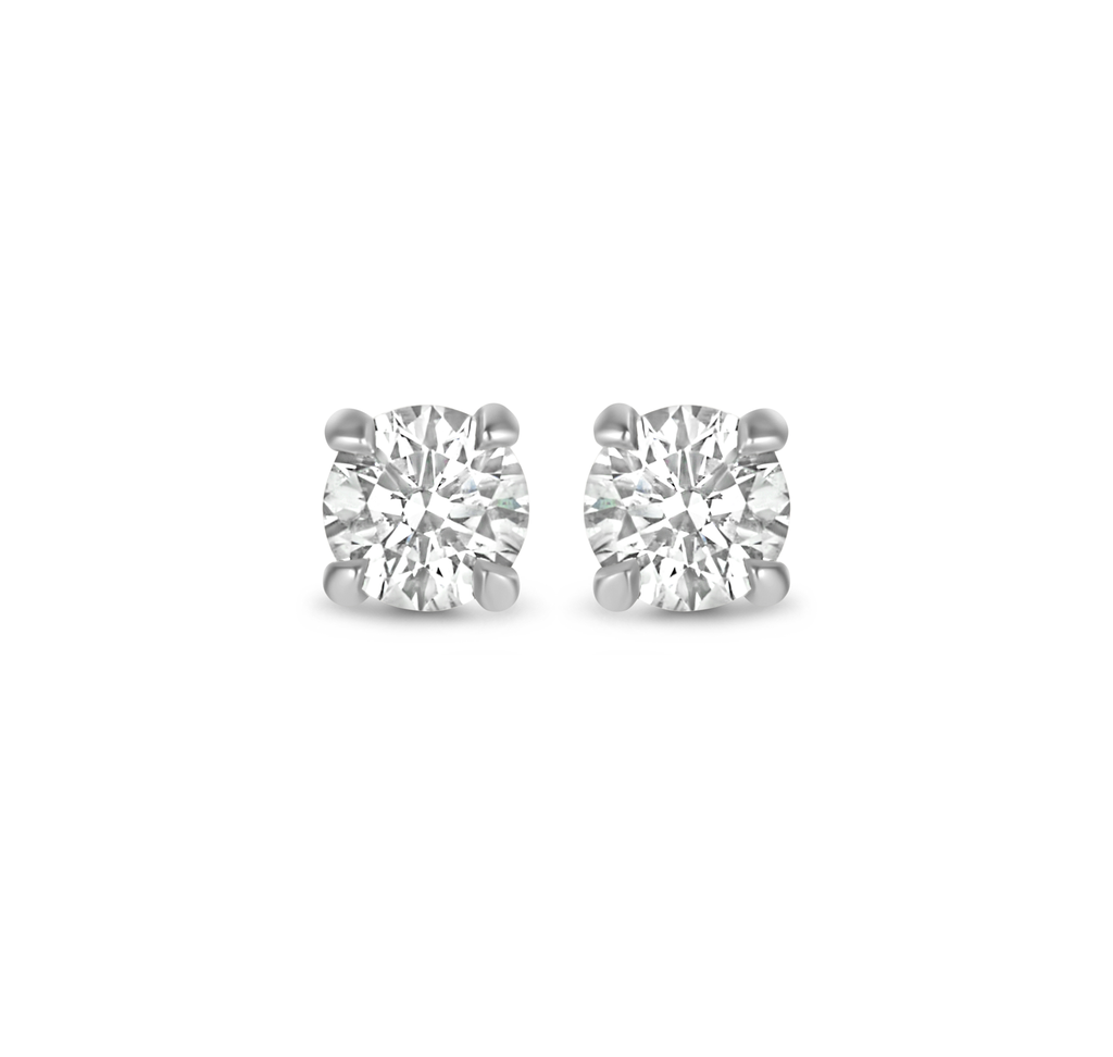 White gold studs with brilliant cut diamonds