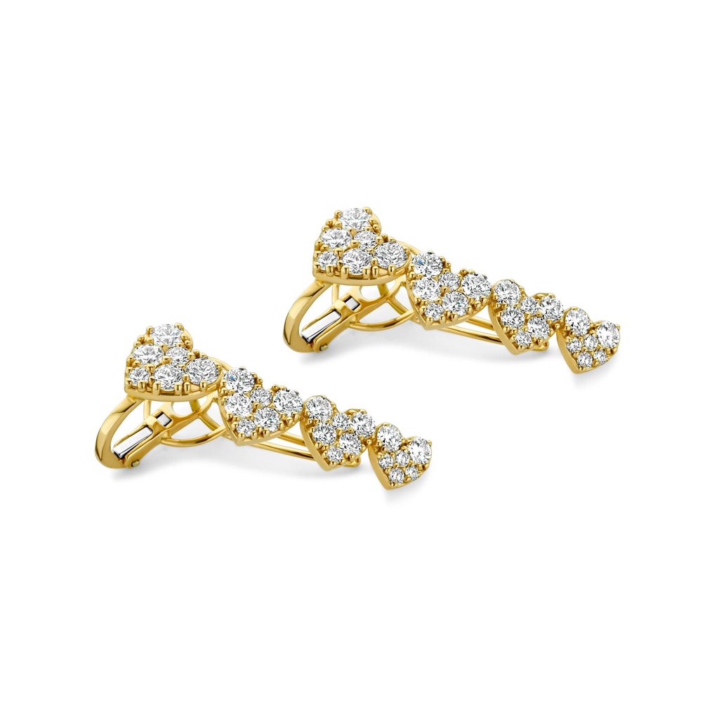 Earrings Pink Gold set with Diamonds