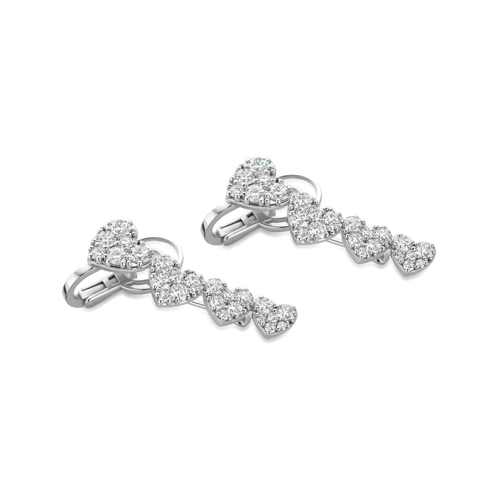 Earrings White Gold set with Diamonds