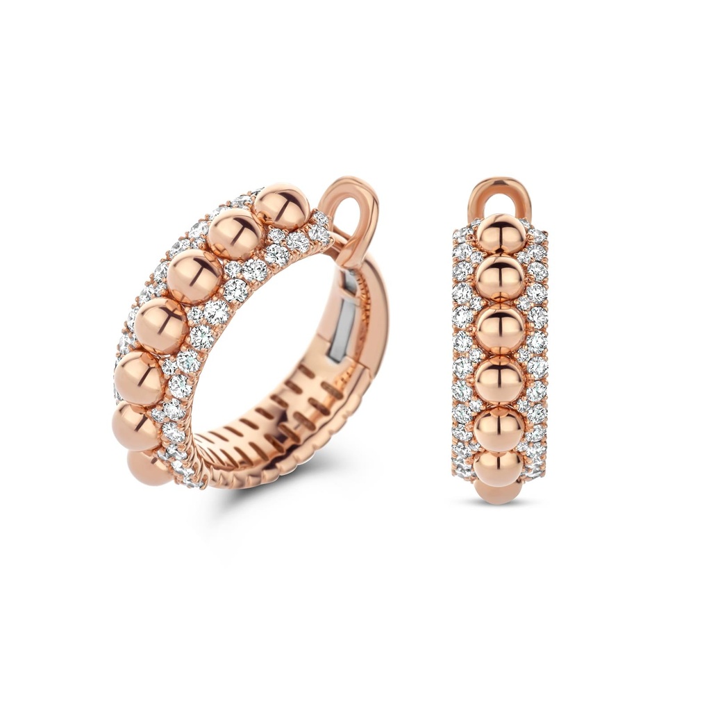 Pink Gold Earrings set with Diamonds