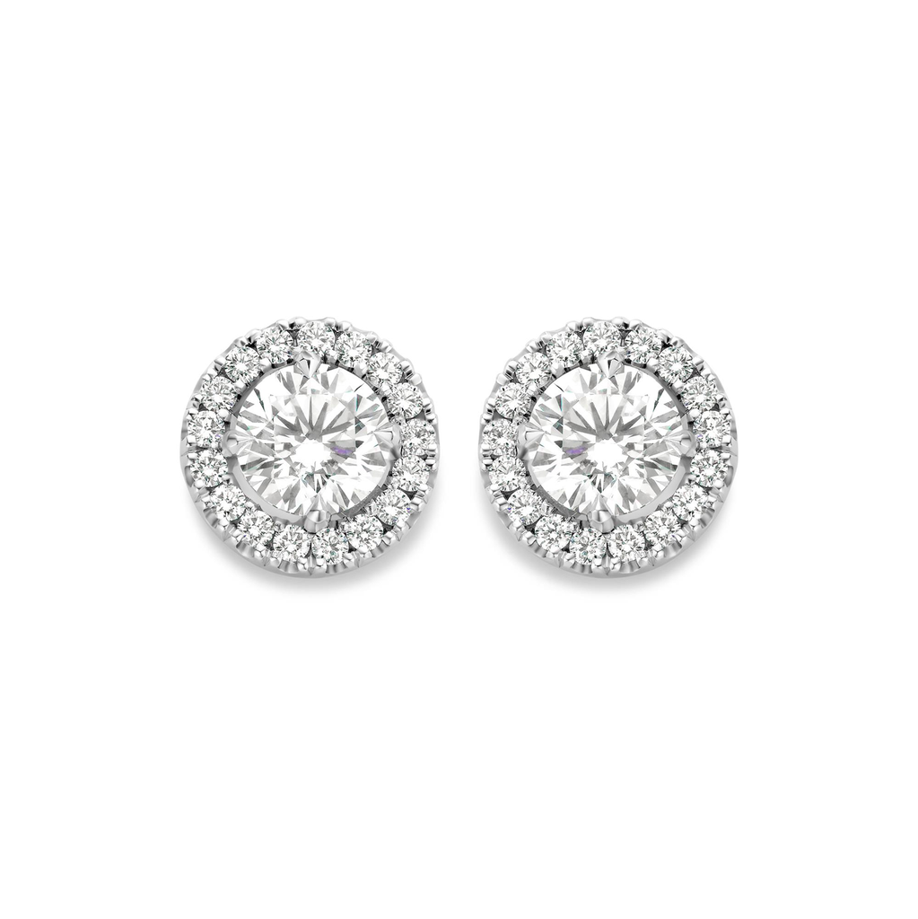 Whitegold studs with diamonds