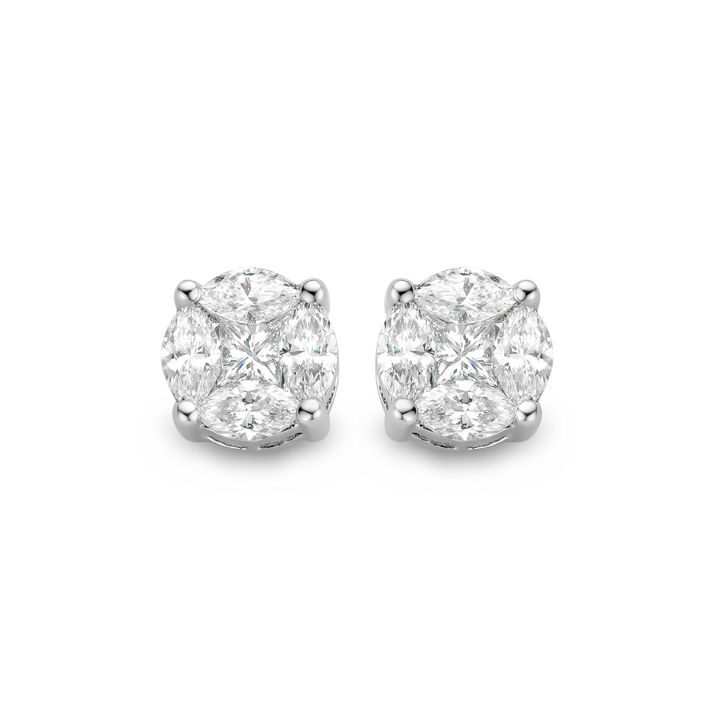Whitegold Illusion studs