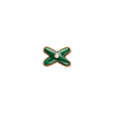 Earring Pink Gold Liens with Malachite