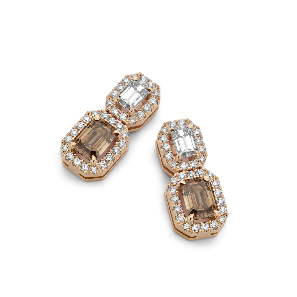 Emerald Cut Diamond Earrings