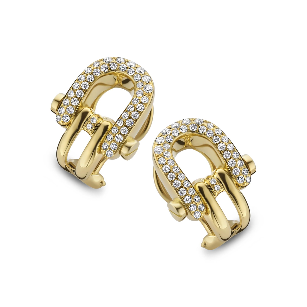 Earrings Clips yellow gold with diamonds