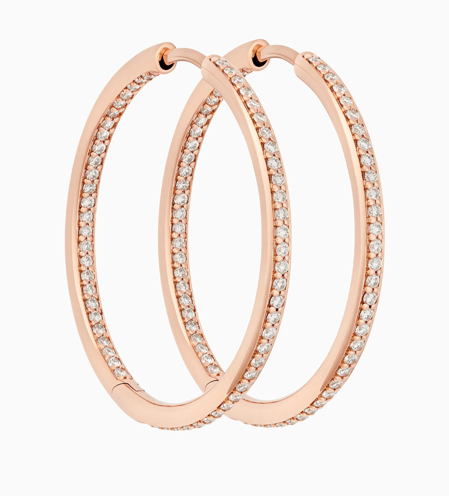 Lux Hoops in Pink Gold with Diamonds