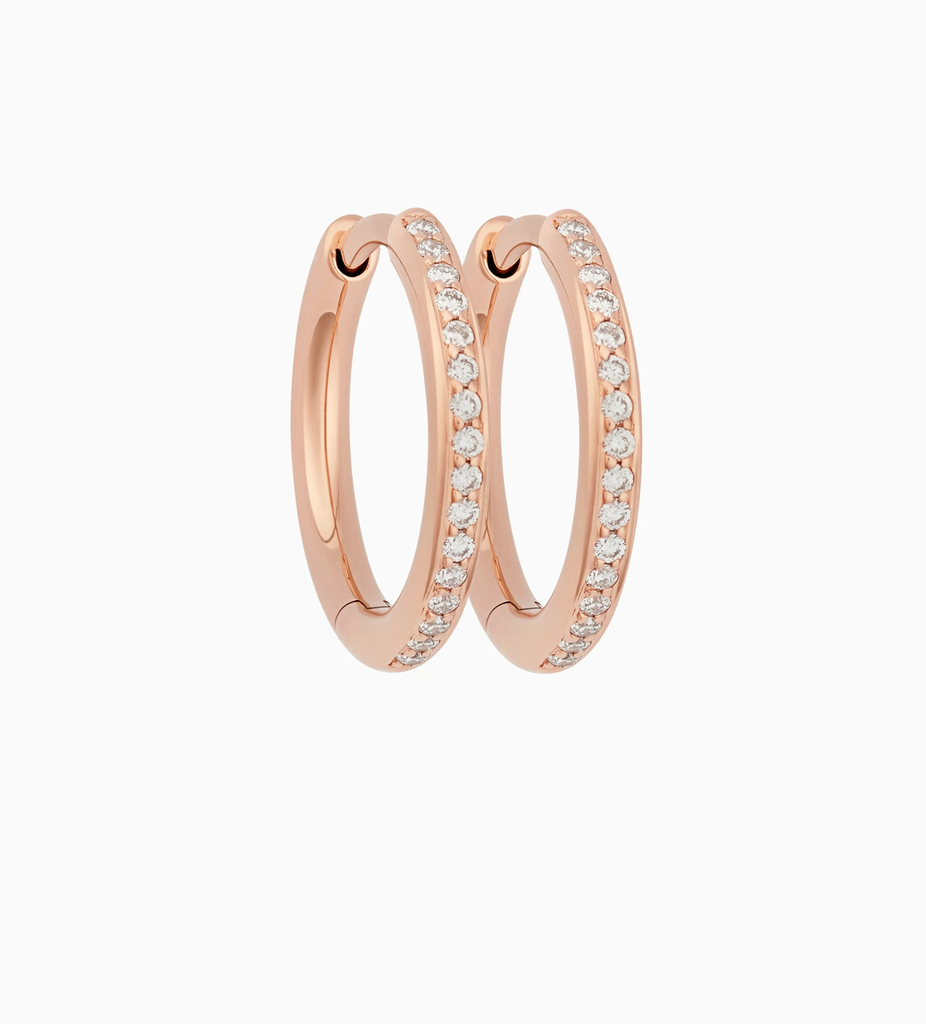 Lux Hoops in Pink Gold with Diamonds