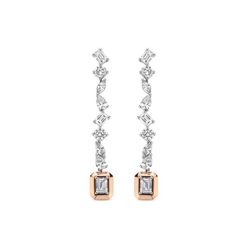 Multishape Diamond Dangling Earrings
