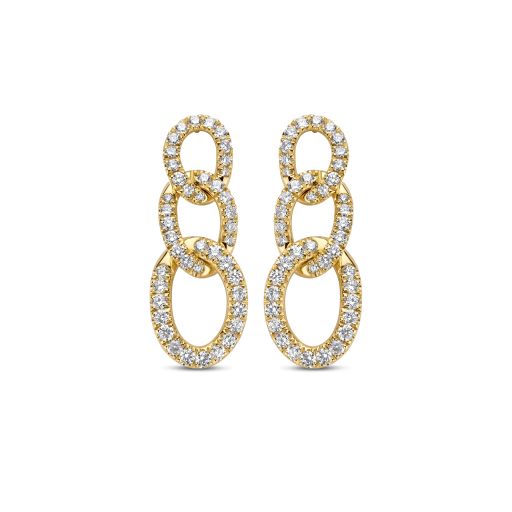 Yellow gold earrings with diamonds