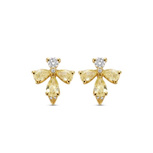 Earrings in Yellow Gold with Diamonds